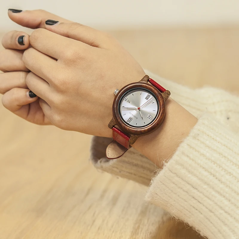 BOBO BIRD Women Watches Relogio Feminino Rhinestone Ladies Quartz Watch with Date Display a Great Gift for Girlfriend W-aP29