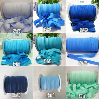 

5/8"16mm Solid Fold Over Elastic Ribbon FOE for Elastic Headbands Hair Ties Hairbow wedding decoraion sewing tool 50 yards