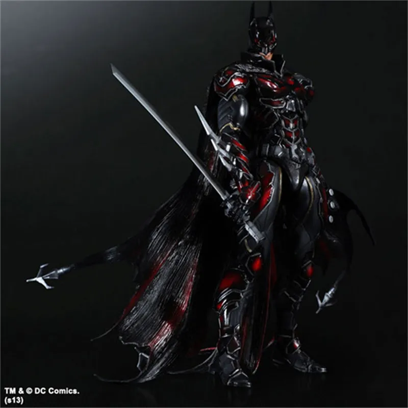 27CM Play Arts KAI DC Comics Variant NO.1 Batman Red Limited Color Ver. PVC Action Figure Collectib