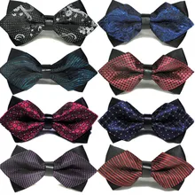 200 шт регулируемый роскошный мужской галстук-бабочка стрелы 2 слоя в горошек Полосатый смокинг с бабочкой шеи галстуки свадебные аксессуары