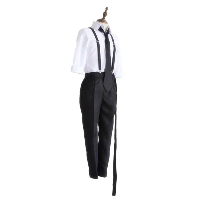 Coshome Bungo Stray Dogs Atsushi Nakajima Cosplay Costumes Wigs Shirts Pants Tie Gloves Set Anime Clothing (8)
