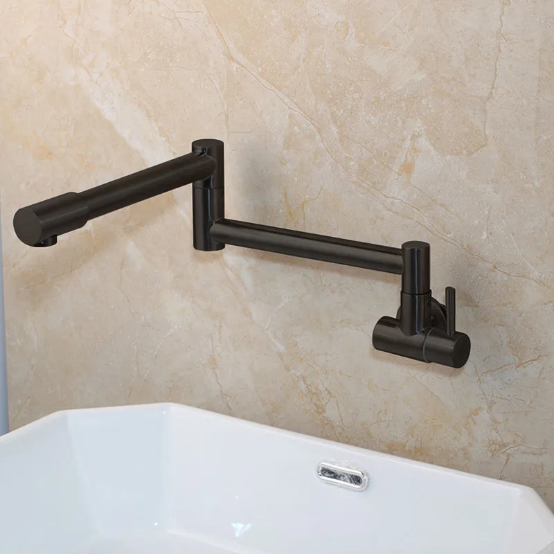 JIENI Матовый никель складной одной ручкой Черная кухонная раковина ...