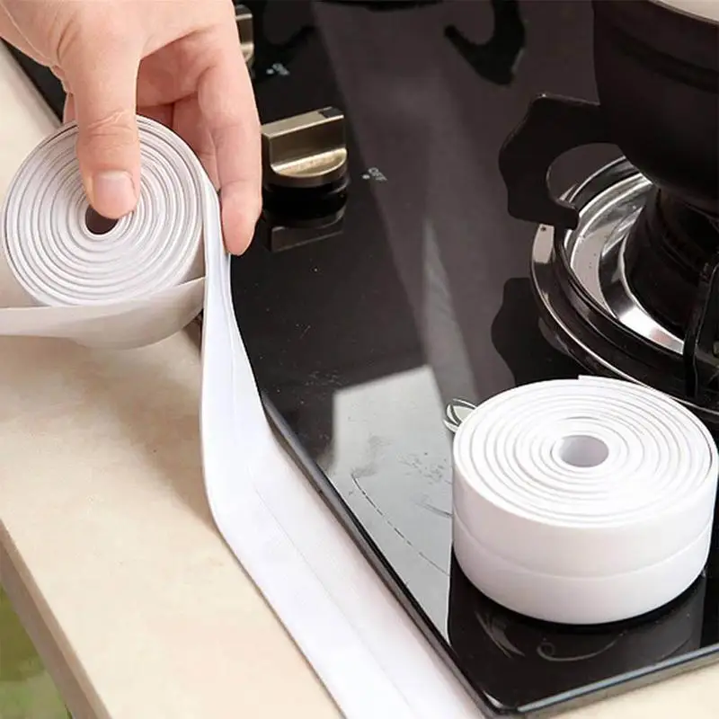 

Hot Self Adhesive Kitchen Ceramic Sticker Waterproof Anti-moisture PVC Sticker Bathroom Wall Corner Line Sink Stickers 3.8*320cm