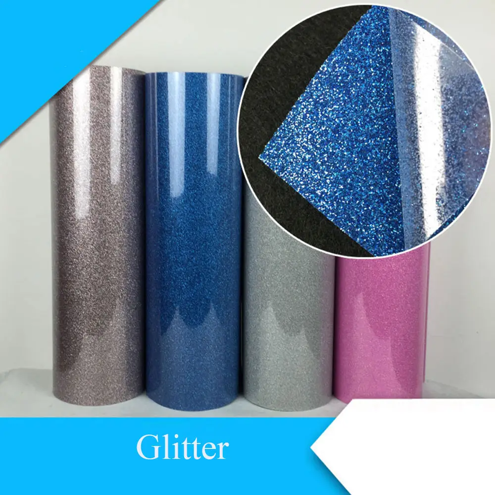 50x100cm Glitter Heat Transfer Vinyl Film Heat Press Cut by Cutting Plotter DIY font b T