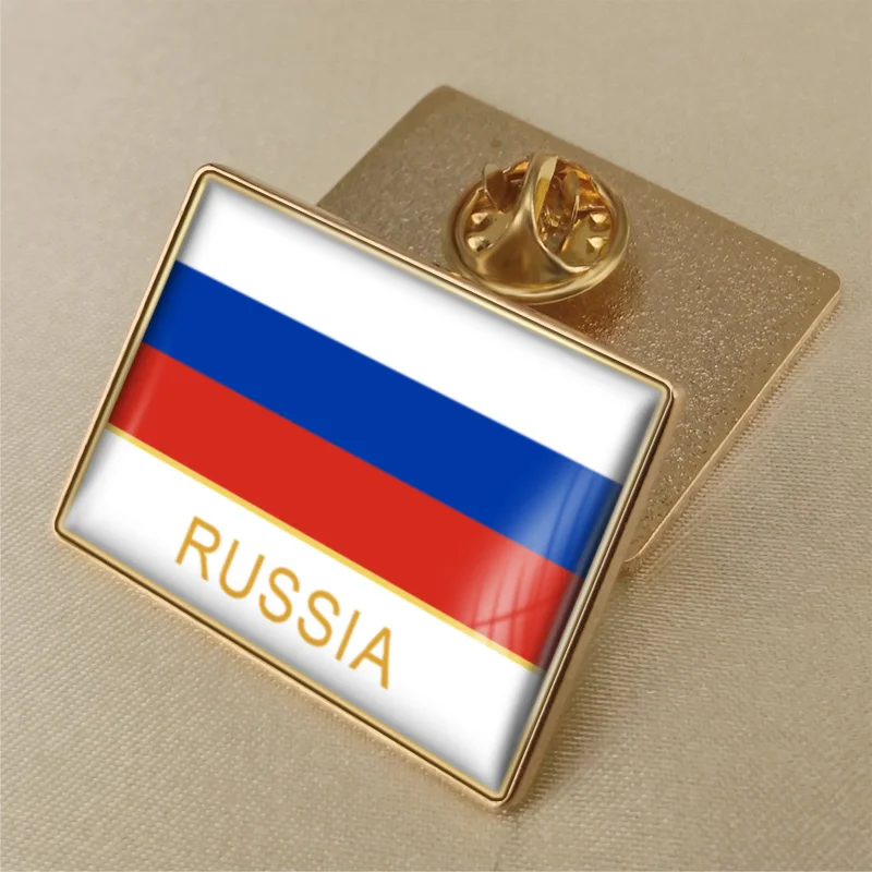 Брошь в виде герба Российской Федерации с российским флагом|Броши| |