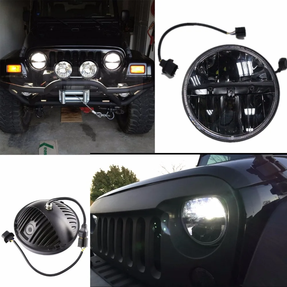 

for Lada 4x4 urban Niva Defender 4x4 off road Front Light Round Headlights 7 inch Headlamp Offroad LED Head Driving Light Lamp