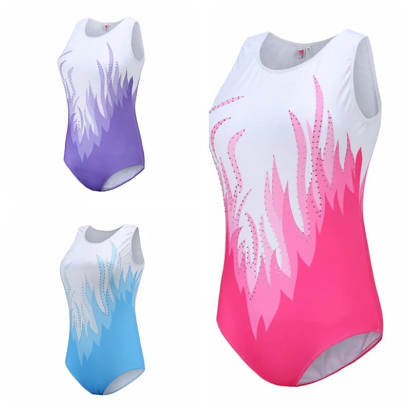 

Adult Ballet Leotards Sleeveless Shiny Diamond Gymnastics Leotard One-Piece Ballet Dance Wear Bodysuit Dance Costume For Women