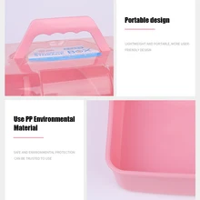 Ручная коробка для хранения Органайзер контейнер для ювелирных изделий лак для ногтей ручка Маникюрный Инструмент QS888