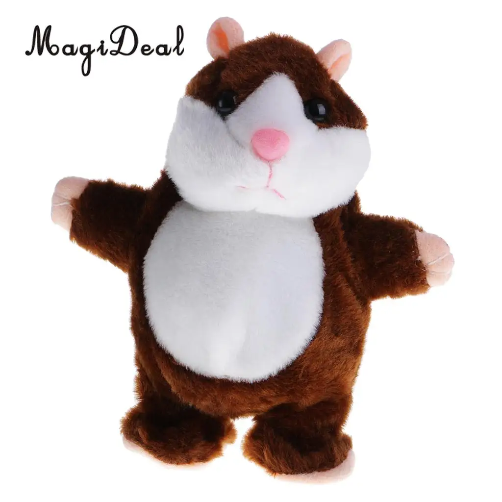 MagiDeal Cute Talking Walking Singing Hamster Mouse Pet Plush Toy Sound Mimic Recorder for Children Baby Kids Toy Gift