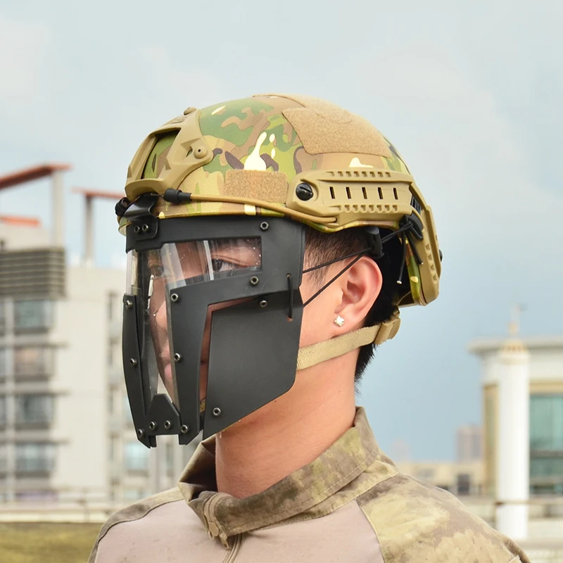 Тактическая тактическая Сетчатая Маска для быстрого шлема, полностью закрывающая лицо стальная маска, очки для зрения, страйкбол, пейнтбол, Спарта, Боевая