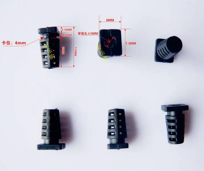 20pcs Protective cove for  DIY OTG Mini Type B USB 5Pin Welding Male Plug Connector 4 in 1 Connector Adaptor Black