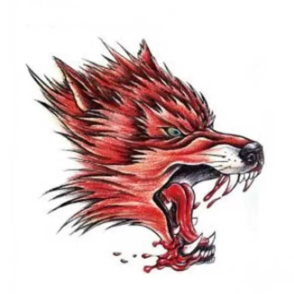 Chivanoor YCTF PRINTING Temporary Red Wolf Head Tattoo Transfer Body Art Sticker | Красота и здоровье