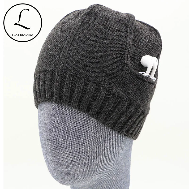 

Men Warm Hat With Pocket Plus Velvet Acrylic Crochet Caps Big Striped Thicken Hats Outdoor Skullies Beanies Bonnet Gift 6820