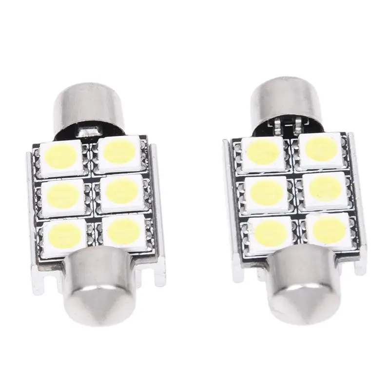 6x36 мм Can bus 6SMD 5050 светодиодный номерной знак футуристическая купольная лампа светло-белая