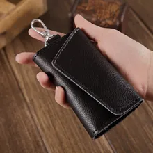 Мужская сумка для автомобильных ключей кожаный чехол для визиток Органайзер брелок-Кошелек крышка FC55