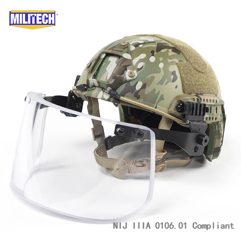 MILITECH MC Deluxe NIJ IIIA FAST Bulletproof Helmet and Visor Set Deal Multicam Camo Ballistic Helmet Bullet Proof Helmet Mask MILITECH MC Deluxe NIJ IIIA FAST Bulletproof Helmet and Visor Set Deal Multicam Camo Ballistic Helmet Bullet Proof Helmet Mask