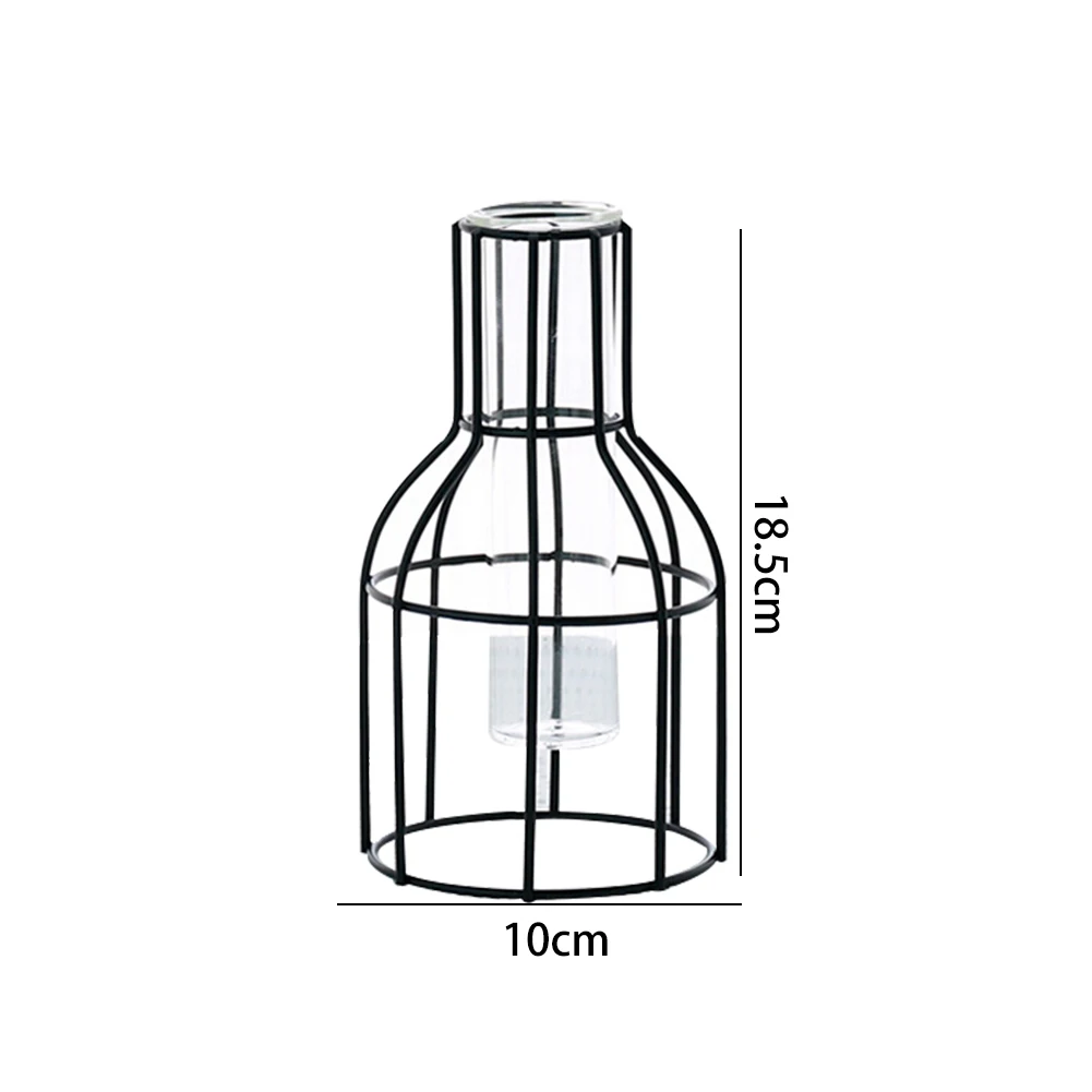 Железная плантаторная пробирка прозрачное стекло гидропонная Геометрическая Цветочная подставка для вазы Украшение дома орнамент