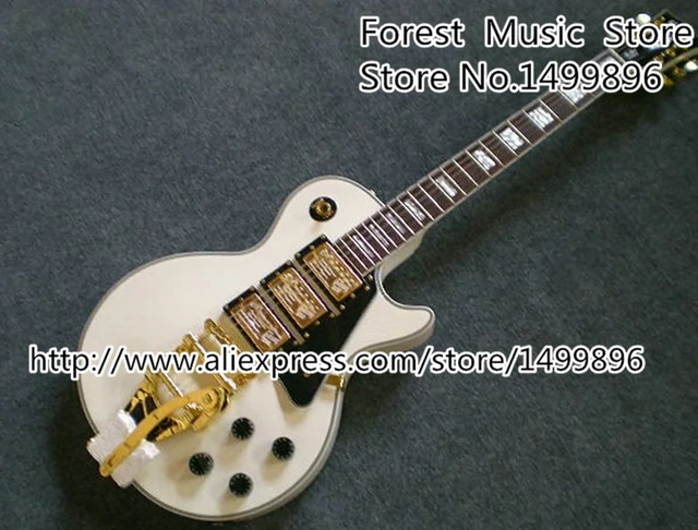 Cheap Free Shipping White Classical LP Custom Electric China Guitarra With Golden Hardware For Sale