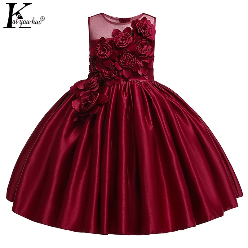 

Kids Dresses For Girls Embroidery Princess Dress Elegant Children Evening Party Dress Flower Girl Wedding Dress vestido infantil