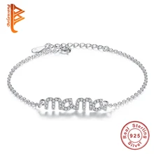 Простой дизайн 925 пробы Серебряный Mama Love Femme браслеты браслет классический браслет ювелирные изделия для женщин подарок на день матери