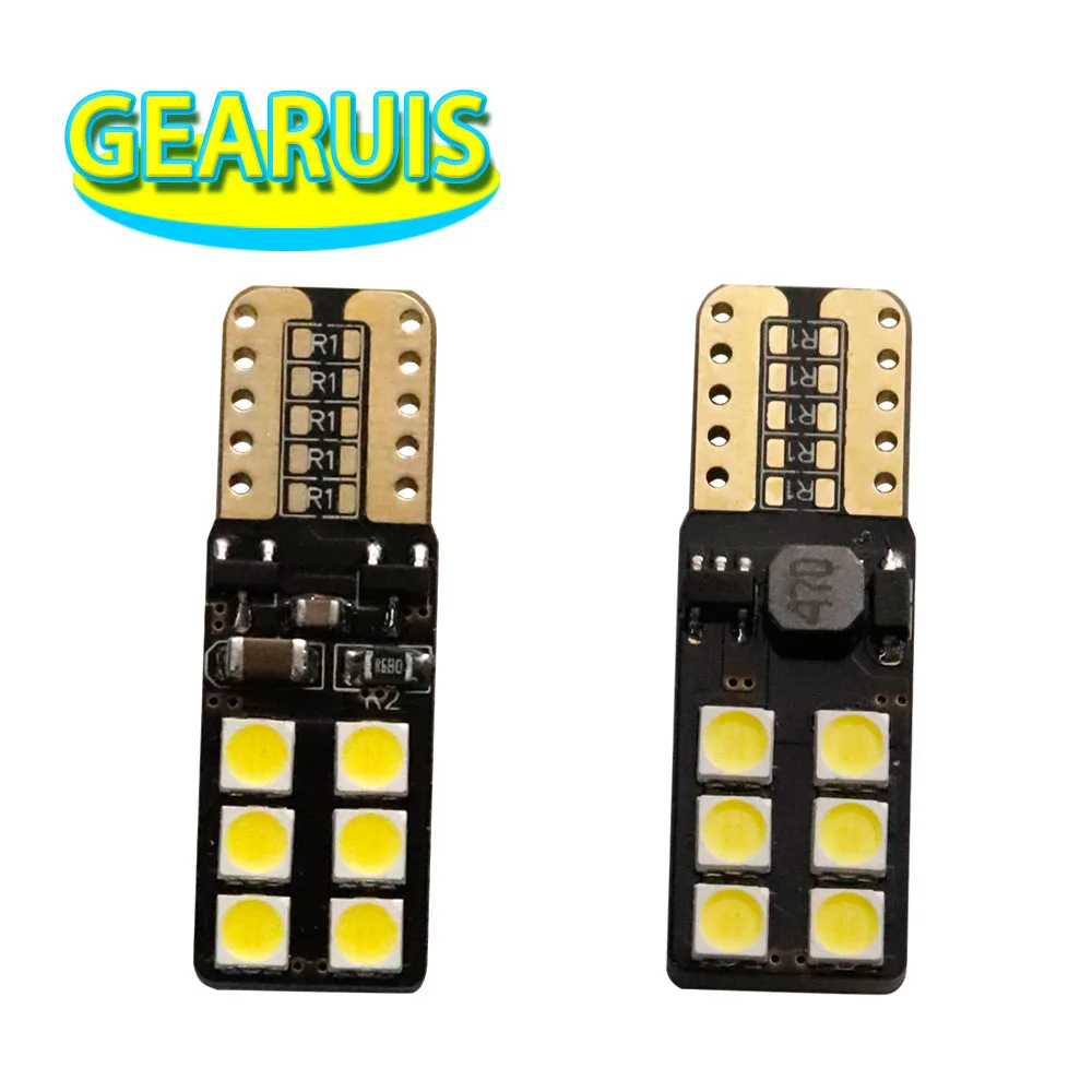 

50pcs w5w bulb led Canbus T10 Bulb 12 SMD 3030 No Error car auto License Plate Lamps 194 168 Interior Lights 7 Color 12V