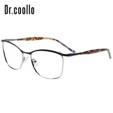 Ацетат и нержавеющая сталь оптический рецепт очки оправы очки оверсайз унисекс