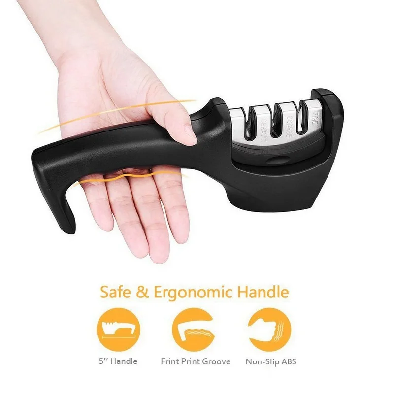

Professional Knife Sharpener Stone Tungsten Steel Carbide Ceramic Knife Diamond Deluxe Stone Sharpening Abrasive Kitchen Tools