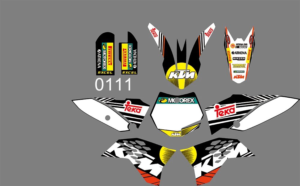 

6 STYLES TEAM GRAPHICS BACKGROUNDS DECALS STICKERS FOR KTM SX 65 2009 2010 2011 2012