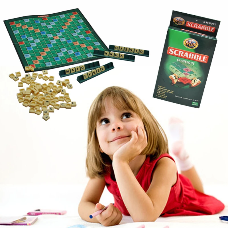 102pc Letter Plastic Scrabble Tiles French Letters Numbers Children