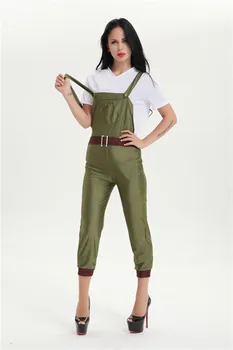 

free shipping Ladies WW2 Land Girl Costume World War 2 Wartime Outfit 40s Army Fancy Dress M XL