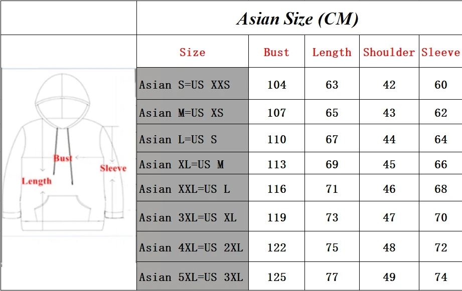Hoodie size