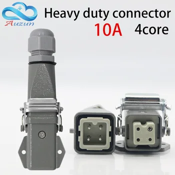 

Heavy duty connector 4 (3 + 1) 10A 250V HA-004-3 The aviation plug horizontal hot channel air plug