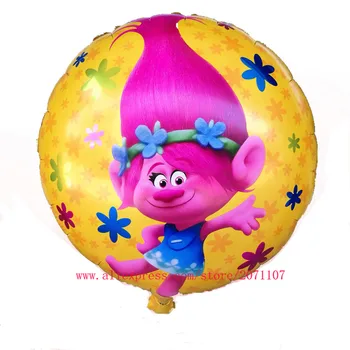 

Lucky 30pcs/lot 18inch Trolls Balloon Cartoon Foil Helium Balloons Birthday Party Decorations Globos Inflatable Classic Toys