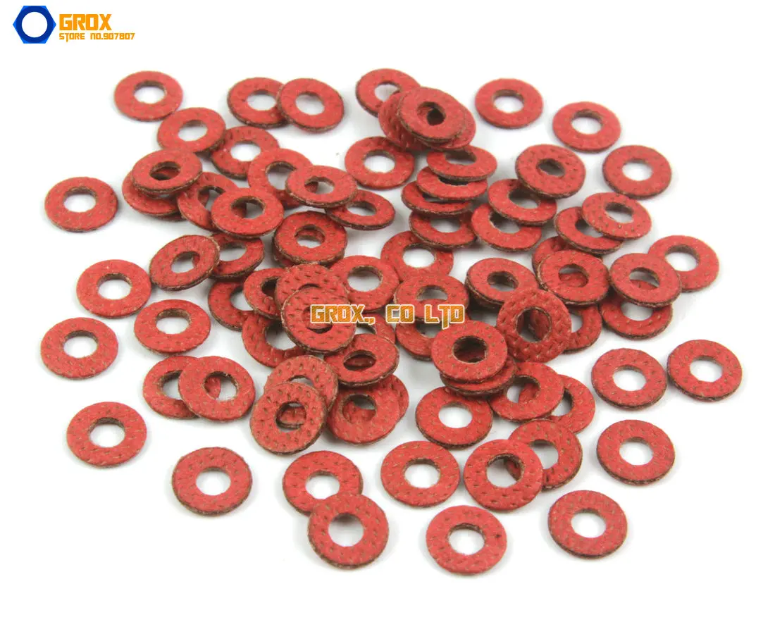 

4000 Pieces M3*7*0.5mm Red Paper Washer Insulation Washer