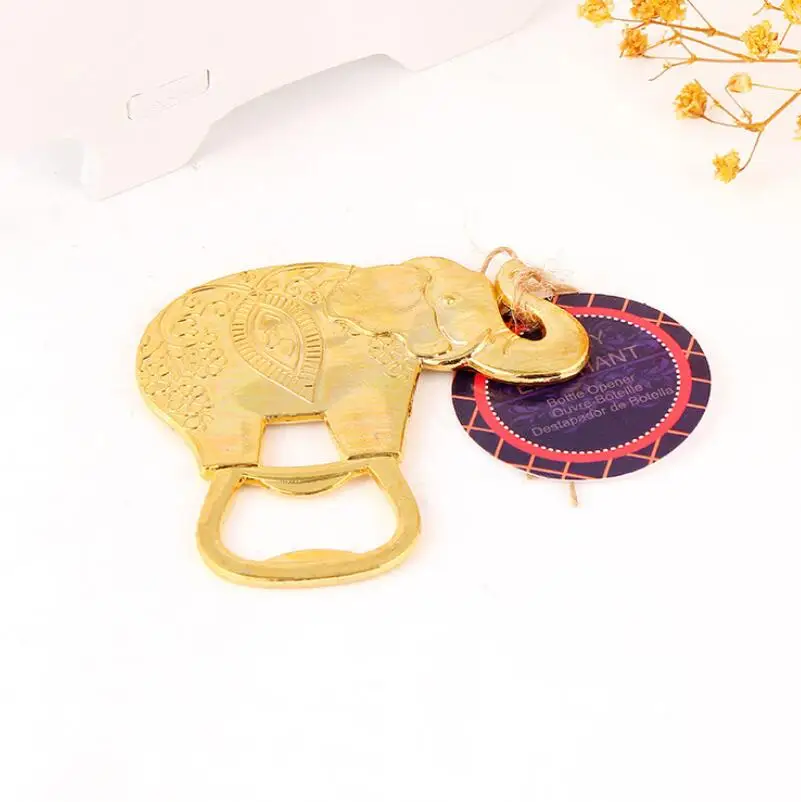 Металлический Золотой счастливый золотой слон открывалка для бутылок открывалка свадебный душ подарок сувениры для вечерние LX4438