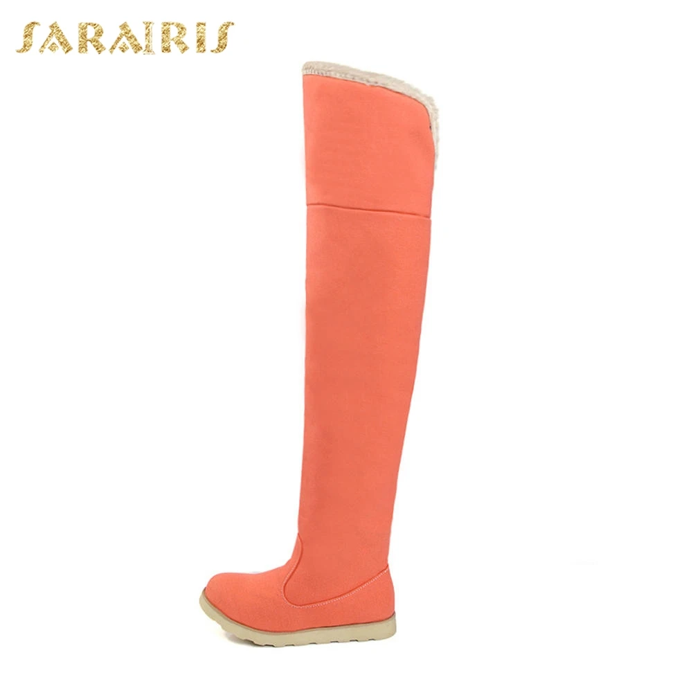Añadir Zapatos Nieve Invierno Deslizamiento Altas verde gris Calientes Venta 43 Rodilla En Tamaño Caliente Fur De Botas Azul La naranja Gran 34 Mujer Sarairis 2018 6wTRfqTH