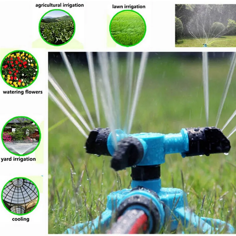 Garden Greenhouse Three Arm Automatic 360 Degree Rotary Spray Head