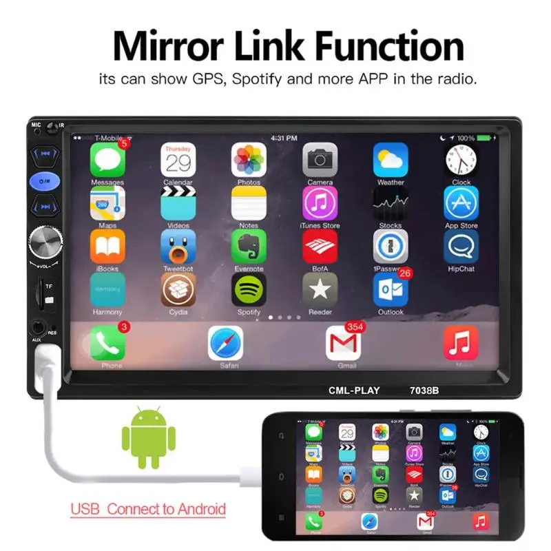 7038B 2 Din Car MP5 No Camera/with Camera Multimedia Autoradio 7\ 7038B 2 Din Car MP5 No Camera/with Camera Multimedia Autoradio 7\