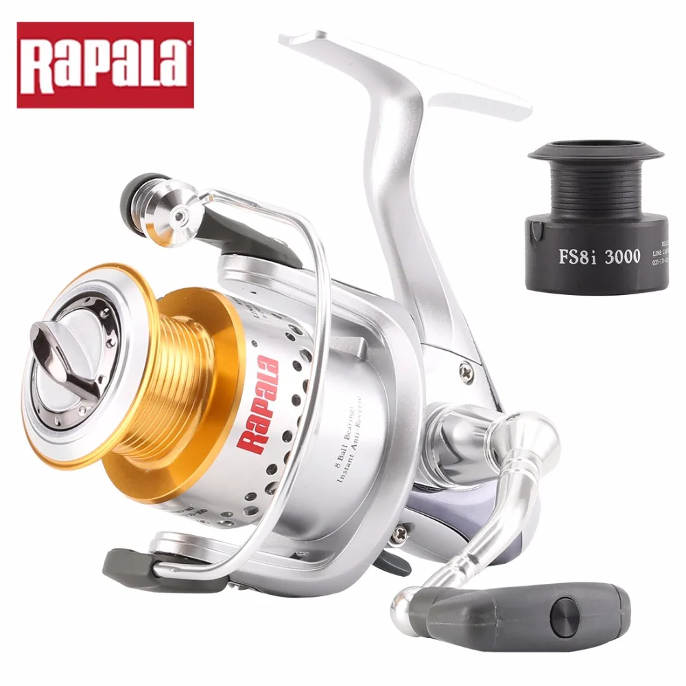 Original 2014 Rapala FS8i 1000/2000/3000 Spinning Fishing Reel 5.11 8+1BB Craphite Body