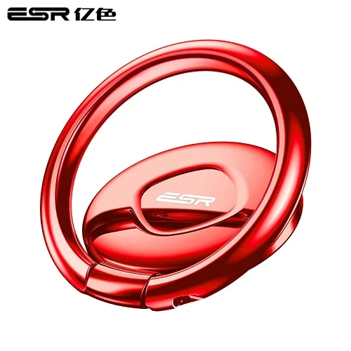 Кольцо на палец, ESR магнитный автомобильный держатель, подставка с металлической ручкой, 360 держатель телефона с кольцом на палец для iPhone X 8 7 6s 7P 8 Plus - Цвет: Red