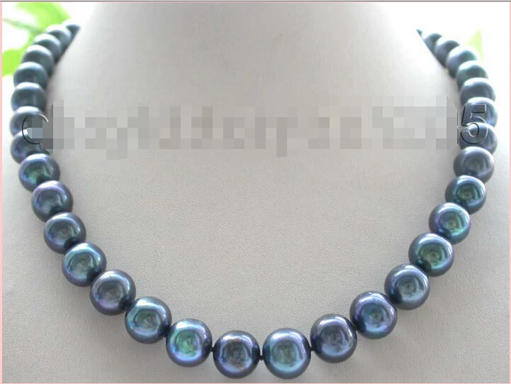 

FREE SHIPPING 17.5" Genuine Natural 11mm Peacock Round Pearl Necklace #f1380!