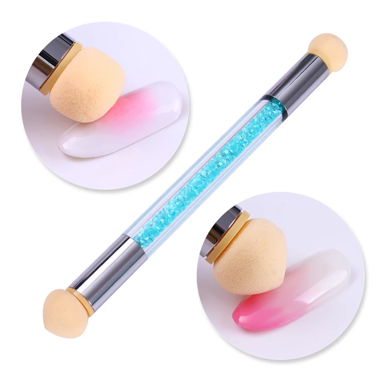 

10/5 Pcs Nail Sponge Head Gradient Brush Sharp Round Replaceable 1Pc Shade Maker Pen Gradual Color Painting Nail Art Tool