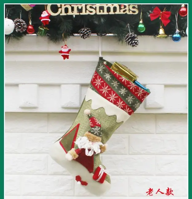 navidad decoraciones para el hogar envio gratis новогодние товары рождественский декор новогодние чулки новогодний носок новогодние подарочные пакеты sac cadeau noel Рождественский чулок мешок для подарков год