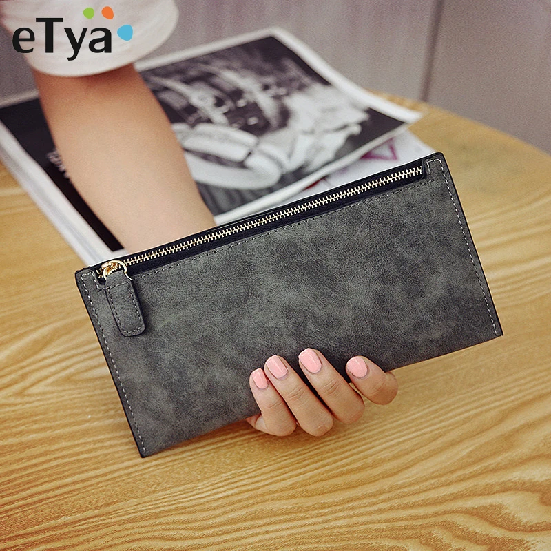 

eTya Women Wallet Thin Purses Clutch Long Wallet Ladies PU Leather Wallets Female Credit Card Holder Zipper Coin Purse
