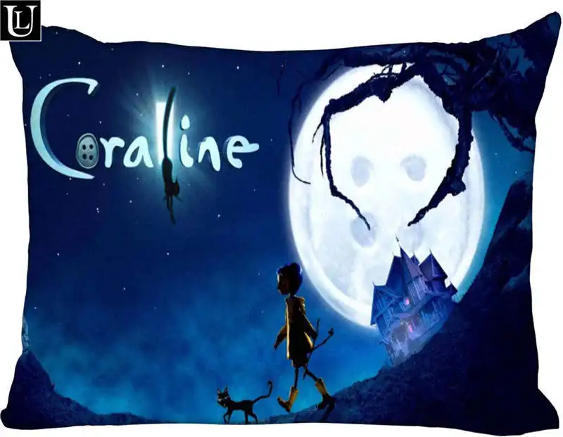 Pillowcase Заказная Прямоугольная подушка coraline размер 45x35 см(с одной стороны) печать по индивидуальному заказу с молнией полиэстер хлопок наволочка больше размера - Цвет: Pillowcase