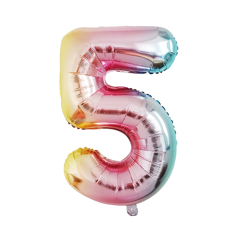 32 дюйма градиент Цвет воздушные шары из фольги в виде цифр День рождения фольгированные шары украшения Baby торжества 0-9 цифровой забавные подарки