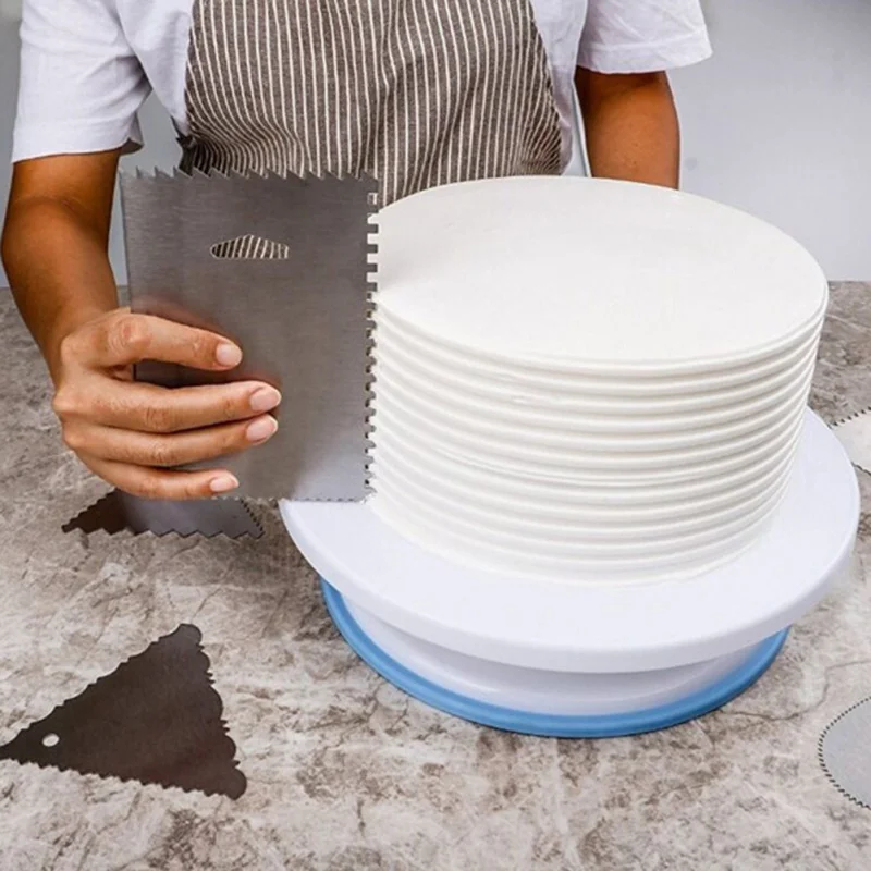 Cake Scraper Set Cream Smooth Spatula Irregular Teeth Edge DIY Cream Scraper Set Cake Mold Tools