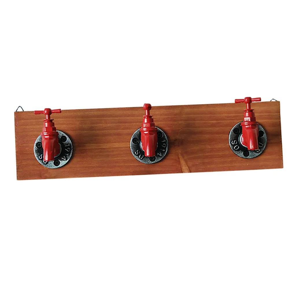 Rustic Industrial Faucet Design Wall Mounted Iron Coat Hooks Garment Hanger Towel Rack