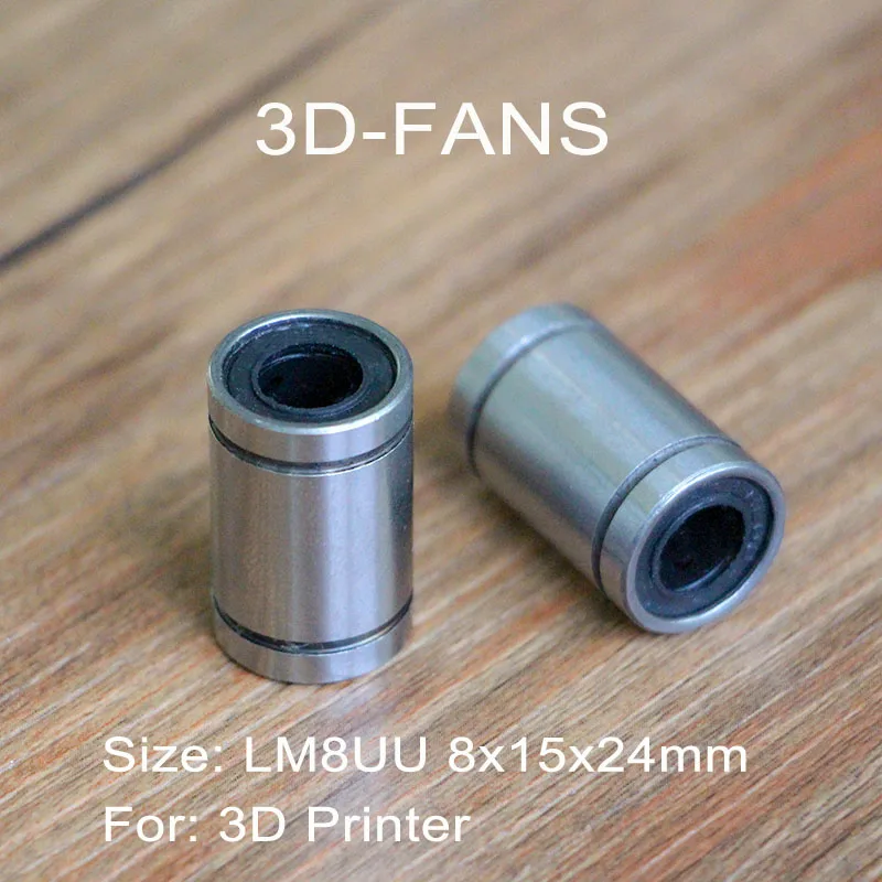 10 unids/lote LM8UU 8mm rodamiento de bolas lineal casquillo 8mm x 15mm x 24mm para 3D impresora|Accesorios y partes de impresoras 3D| - AliExpress