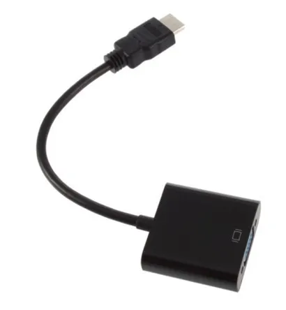 200 шт. HDMI к VGA кабель, адаптер hdmi-vga, HDMI к VGA конвертер, пластиковый пакет, белый и черный